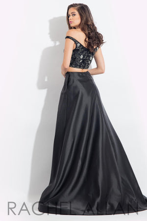 Rachel Allan 6081 Black 2 Piece A-Line Dress Rachel Allan 