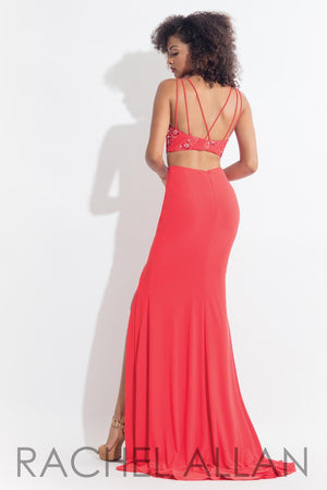 Rachel Allan 6132 Coral 2 Piece Jersey Dress Rachel Allan 