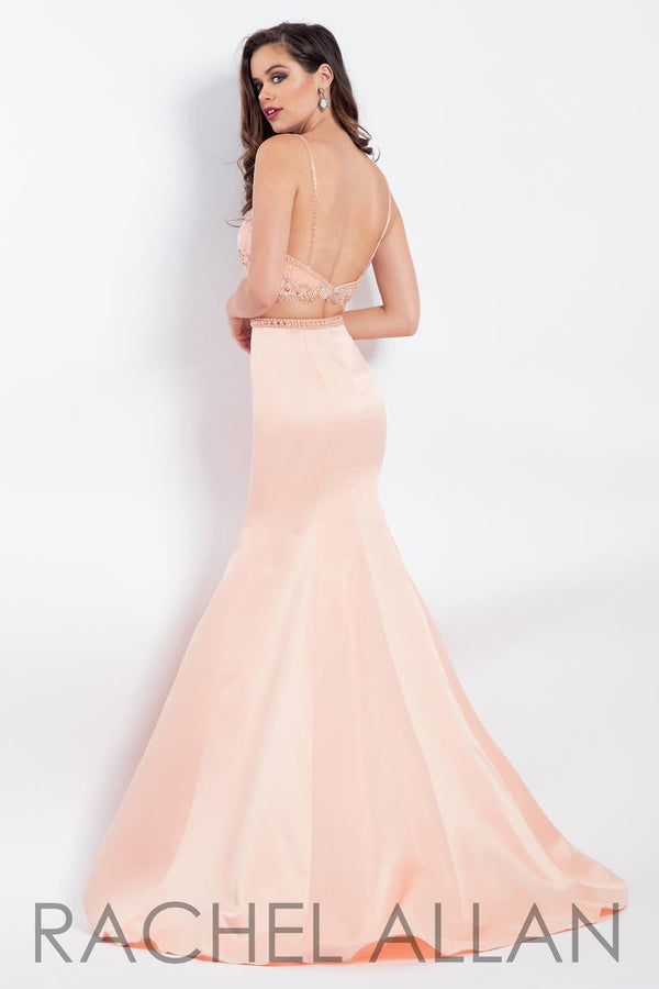 Rachel Allan 6147 Peach Sweetheart 2 Piece Fit-n-Flare Dress Rachel Allan 