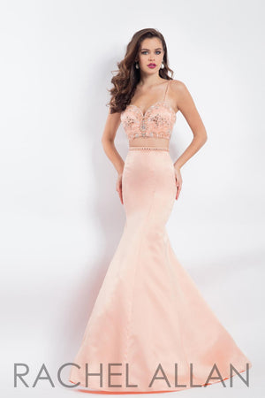 Rachel Allan 6147 Peach Sweetheart 2 Piece Fit-n-Flare Dress Rachel Allan 
