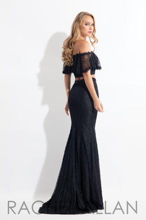 Rachel Allan 6188 Black Lace 2 Piece Dress Rachel Allan 