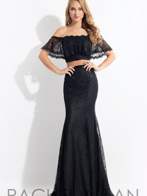 Rachel Allan 6188 Black Lace 2 Piece Dress Rachel Allan 