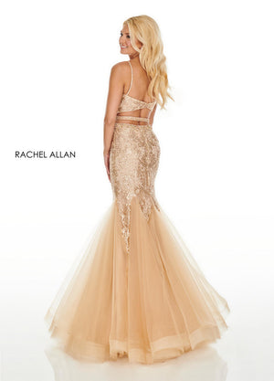 Rachel Allan 7057 Deep Champagne 2 Piece Mermaid Dress Rachel Allan 