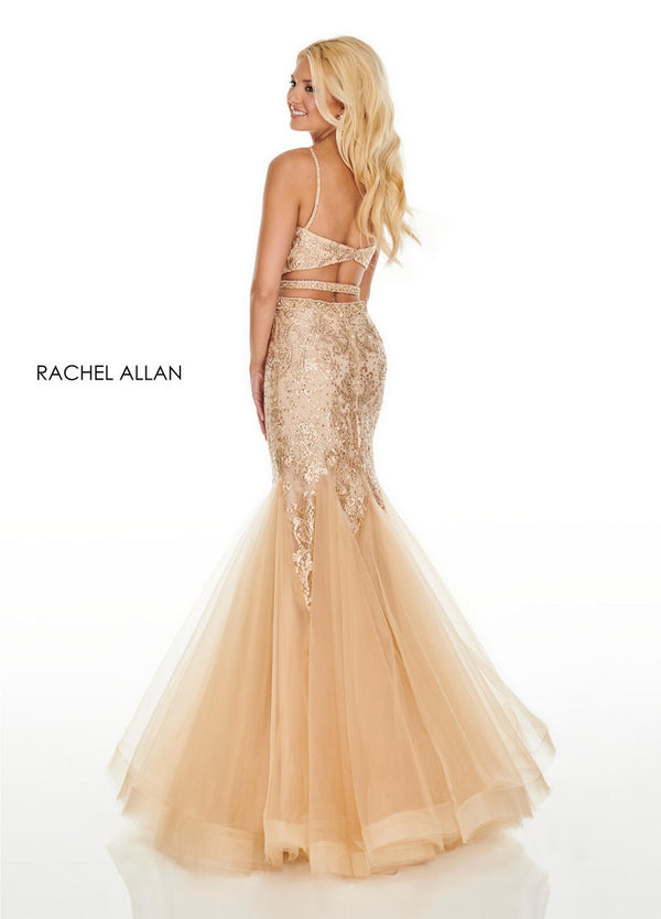 Rachel Allan 7057 Deep Champagne 2 Piece Mermaid Dress Rachel Allan 