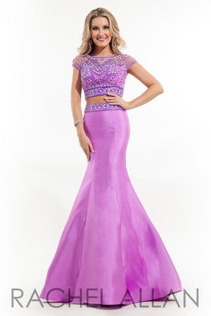 Rachel Allan 7258 Violet 2 Piece Mermaid Dress Rachel Allan 