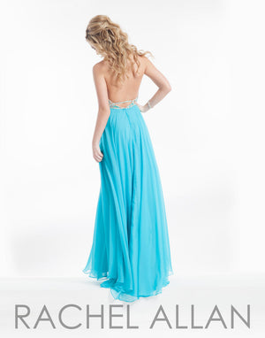 Rachel Allan 9010 Aqua Chiffon Dress Rachel Allan 