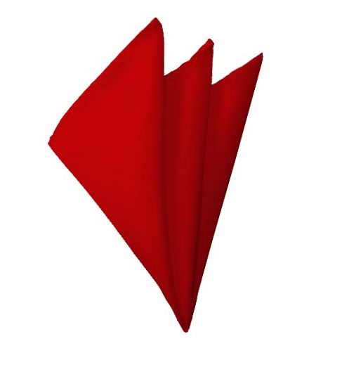 New Solid Satin Pocket Square - Red