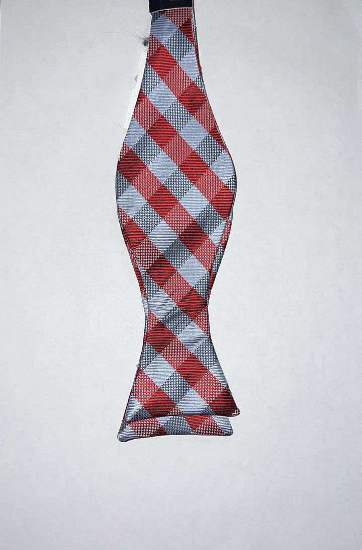 Red/Grey/Silver S-Tie Bow-Tie