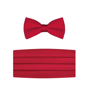 New Satin Bow Tie & Cummerbund Set  - Red Tuxedo Park 