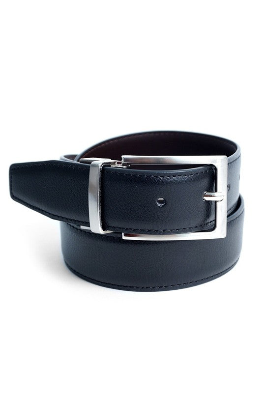 Men's Black & Brown Reversible Belt - Black Side Umo Lorenzo 