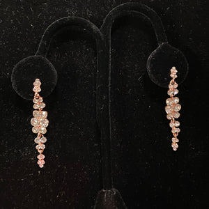 Petite Crystal Cluster Drop Rosegold Earrings Cristal D'Or 