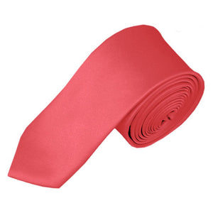 New Coral Rose Self Tie Slim Long Tie TieOutlet.com 