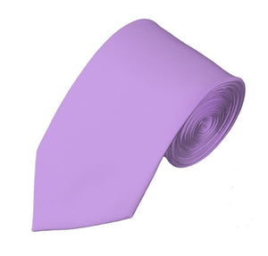 New Solid Satin Lavender Slim Tie Manzini Neckwear 