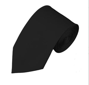 New Black Self Tie Slim Long Tie TieOutlet.com 