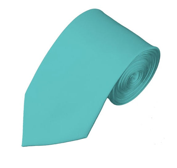 New Aqua Green Self Tie Slim Long Tie TieOutlet.com 
