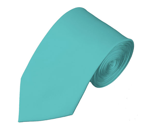 New Aqua Green Self Tie Slim Long Tie