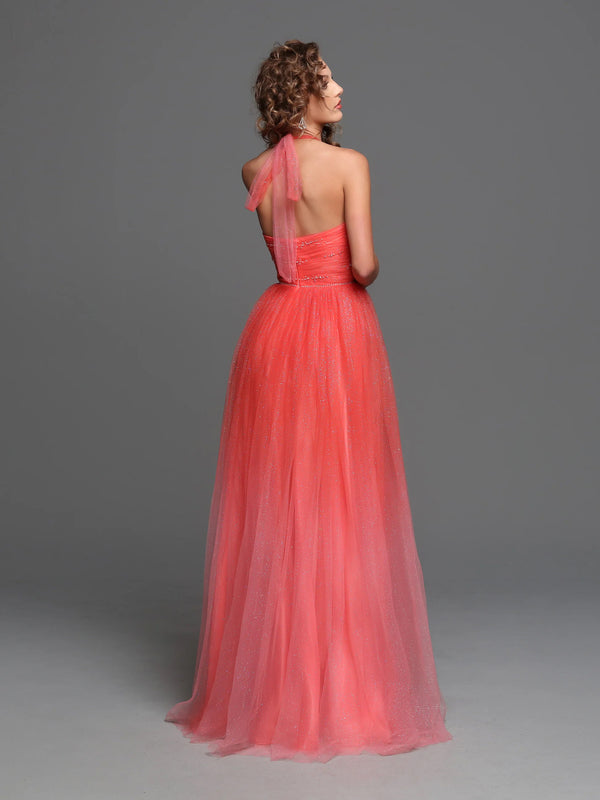 Sparkle Prom 72242 Orange Shimmer A-Line Dress Sparkle Prom Collection 