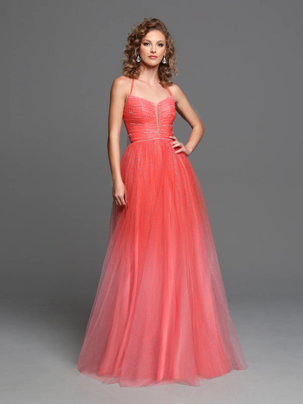 Sparkle Prom 72242 Orange Shimmer A-Line Dress Sparkle Prom Collection 