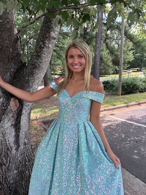 Sparkle Prom 72261 Magic Blue Sequin Ballgown Sparkle Prom Collection 