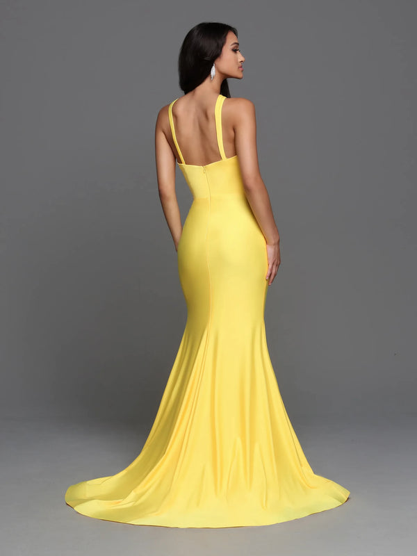 Sparkle Prom 72270 Yellow Stretch Knit Dress Sparkle Prom Collection 