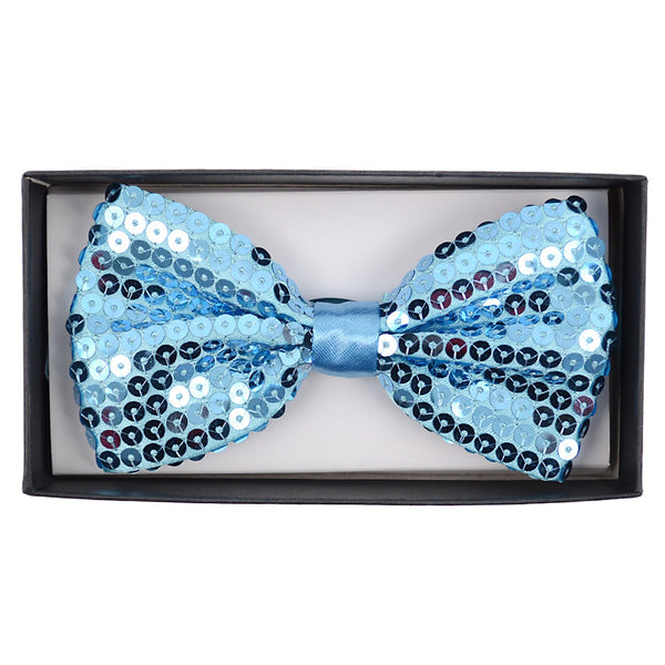 New Light Blue  Sparkle Sequin 2.5" Bow Tie