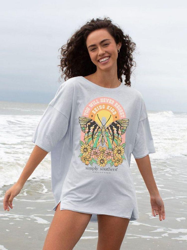 Simply Southern 'You Will Never Regret Being Kind' Butterfly Boxy Tee