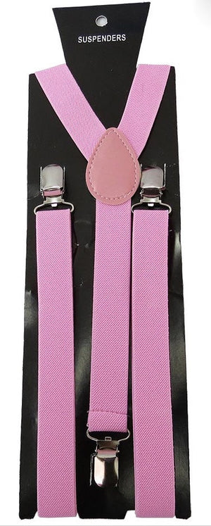 Adjustable Clip-on Suspenders - Light Pink TieOutlet.com 