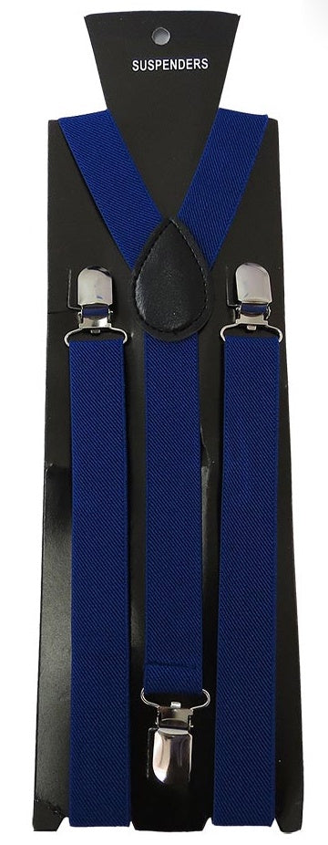 Adjustable Clip-on Suspenders - Royal Blue TieOutlet.com 