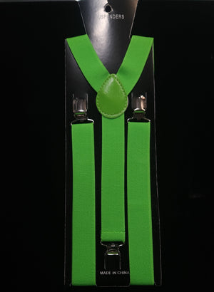 Adjustable Clip-on Suspenders - Lime Green TieOutlet.com 