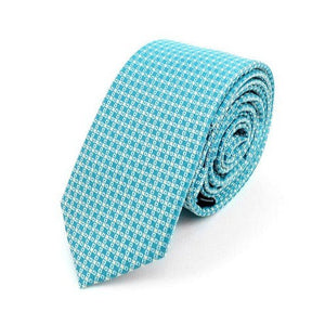 Aqua Mint Checked Woven Dots Slim Necktie Not specified 