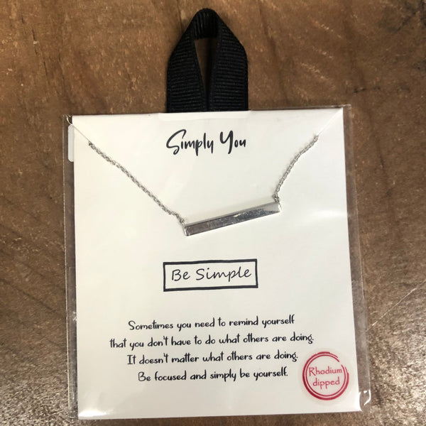 Be Simple Silver Bar Necklace