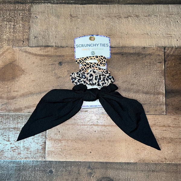 Simply Southern Scrunchie Ties Leopard Accessory Set
