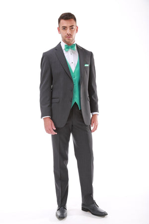 Steel Grey Allure Modern Fit Suit Jacket and Pants by Jean Yves 