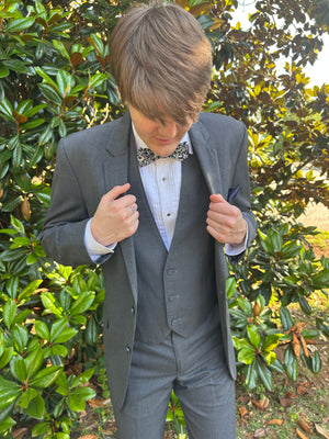 Steel Grey Moda Modern Fit Tuxedo Jacket and Pants by Jean Yves 