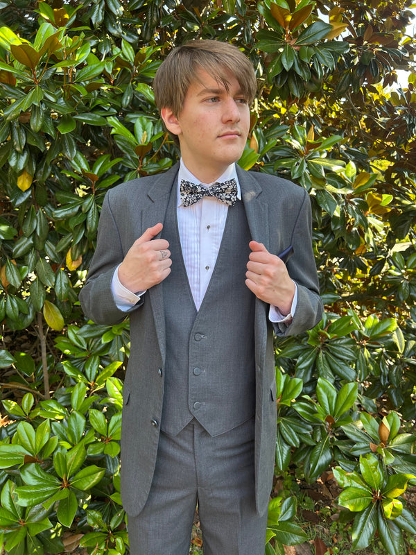 Steel Grey Moda Modern Fit Tuxedo Jacket and Pants by Jean Yves 