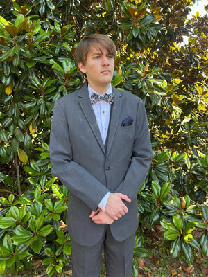 Steel Grey Moda Modern Fit Tuxedo Jacket and Pants by Jean Yves 