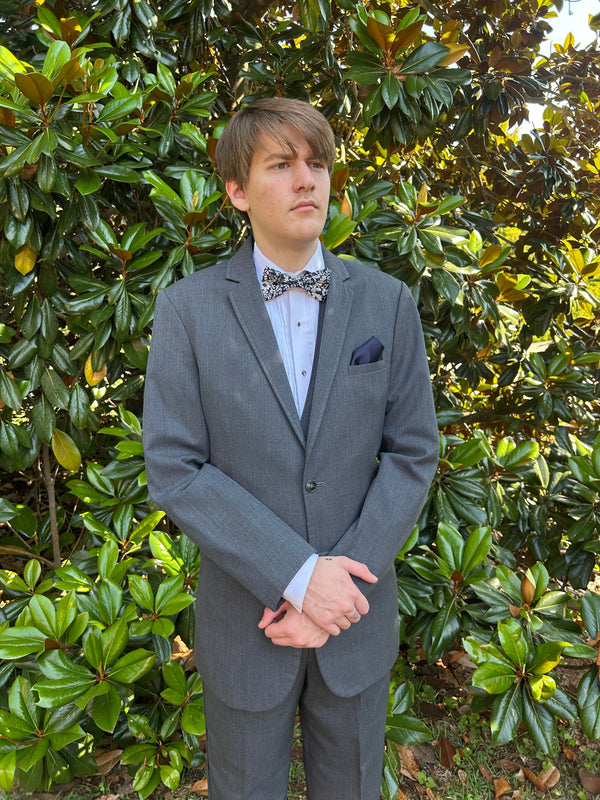 Steel Grey Moda Modern Fit Tuxedo Jacket and Pants by Jean Yves 