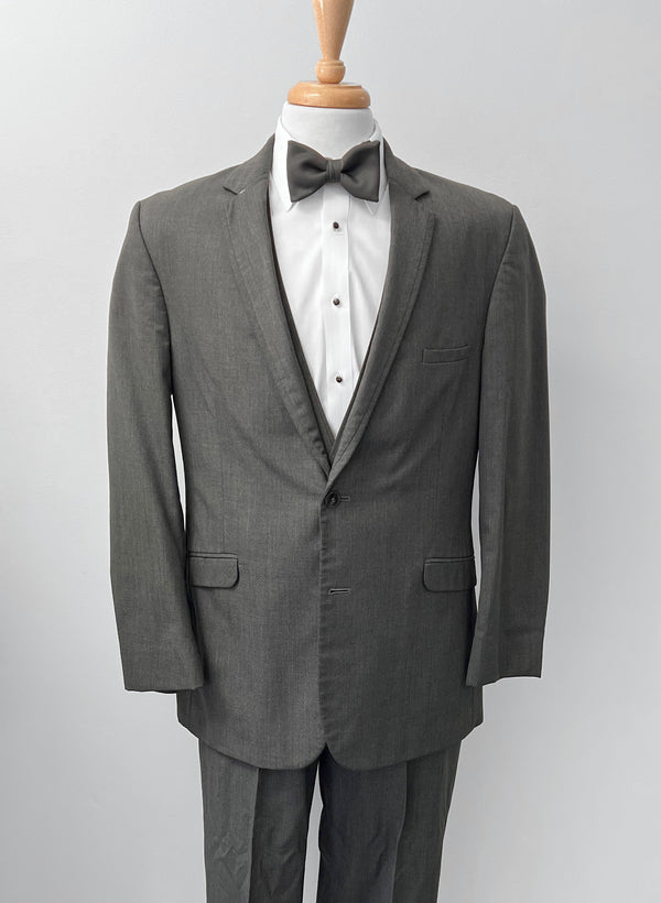 Steel Grey Moda Classic Fit Tuxedo Dark Gray Suit Matching Vest