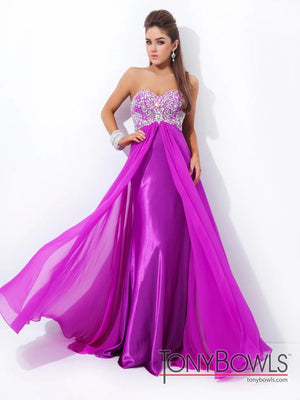 Tony Bowls 113540 Purple Sweetheart Chiffon Dress Mon Cheri 