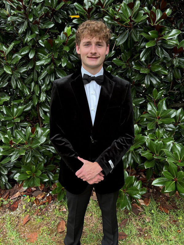 New Black Velvet Slim Fit Fashion Jacket VINCI 