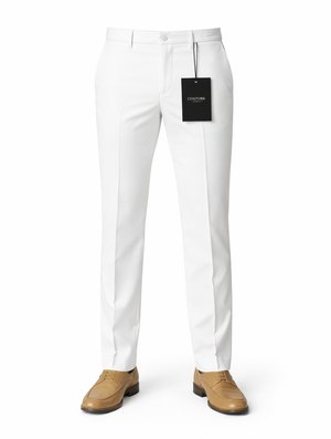 white dress slacks Stage Party Pants Trousers Flat Front Regular Rise Slacks main image 0