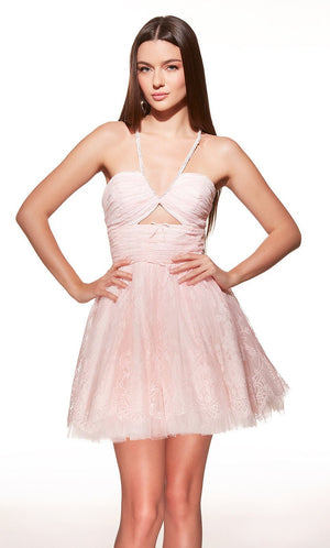 ALYCE Paris 30030 Diamond White Lace Cocktail Dress - Formalwear Outlet