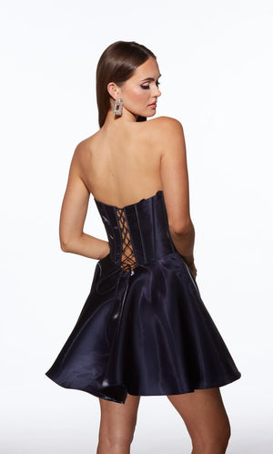 ALYCE Paris 30058 Liquid Satin A-Line Cocktail Dress - Formalwear Outlet