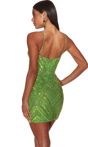 ALYCE Paris 4840 Sequin Design Cocktail Dress Alyce Paris 