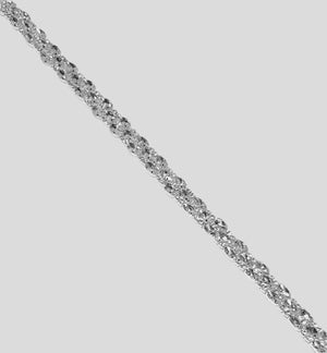 Crystal Rhinestone Cluster Silver 1/2" Belt Cristal D'Or 
