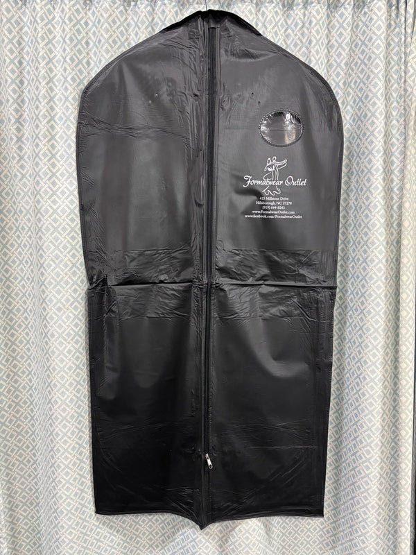 46" Black Zippered Vinyl Garment Bag