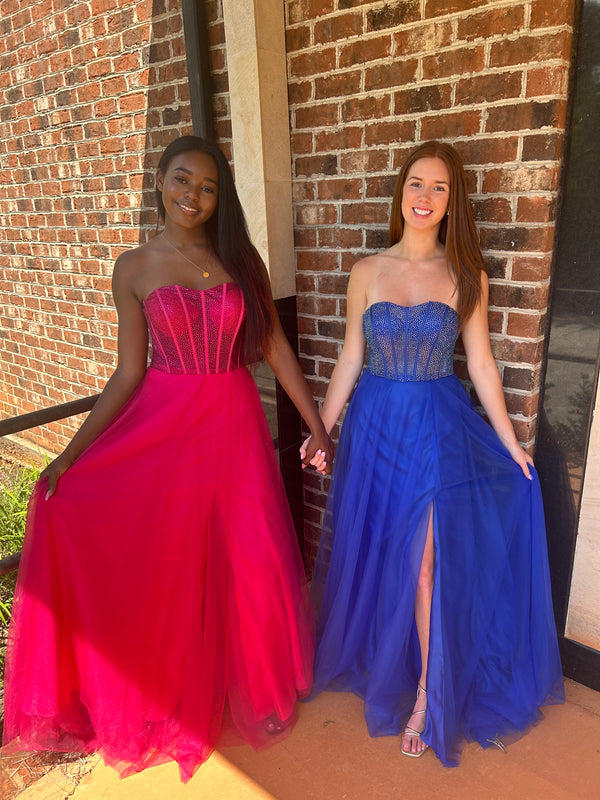 Blush Prom 12133 Jeweled Corset A-Line Dress