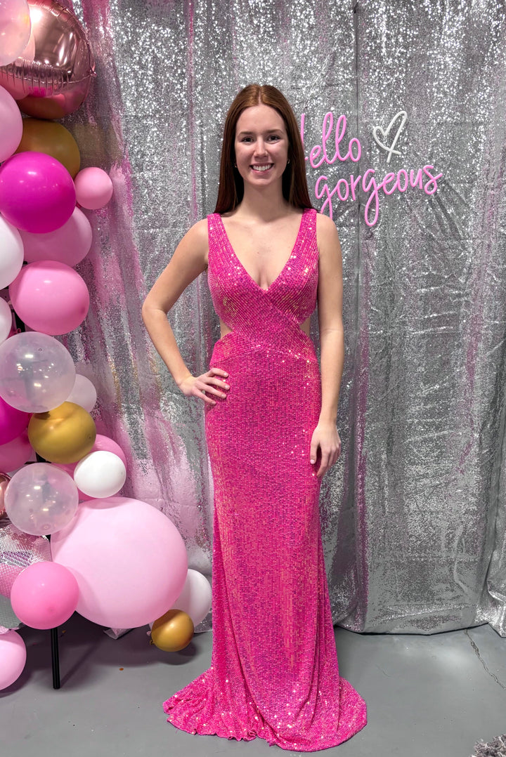Blush Prom 20547 Fuchsia Pink Sequin Dress