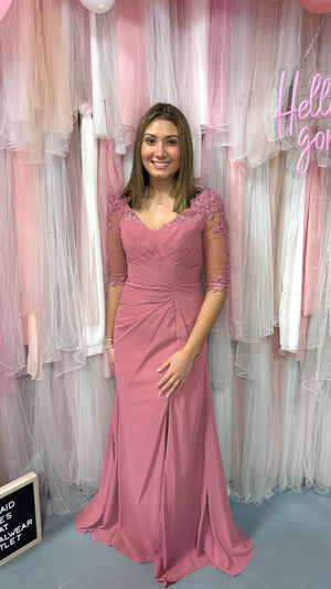 mauve fitted dress Mauve Beaded One Shoulder Dress 39385