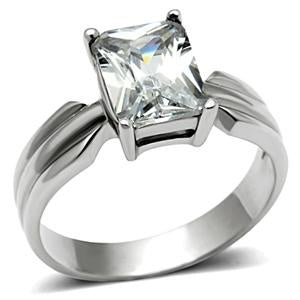 Emerald Cut Cubic Zirconia Solitaire Ring Fashion Jewelry 